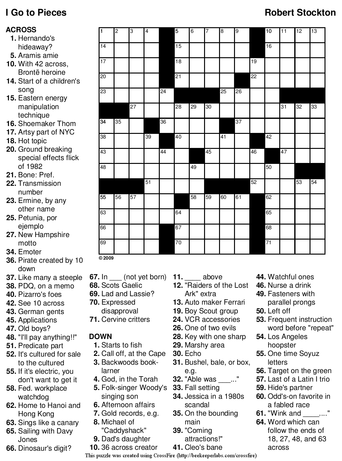 Beekeeper Crosswords Printable Crossword Puzzles And Solutions Gambaran