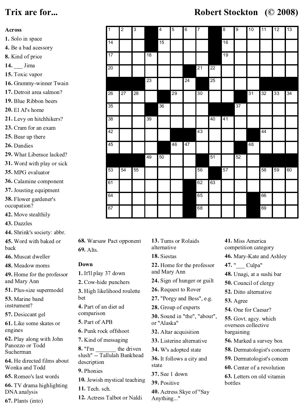 Printable Celebrity Crossword Puzzles Printable Word Searches Gambaran